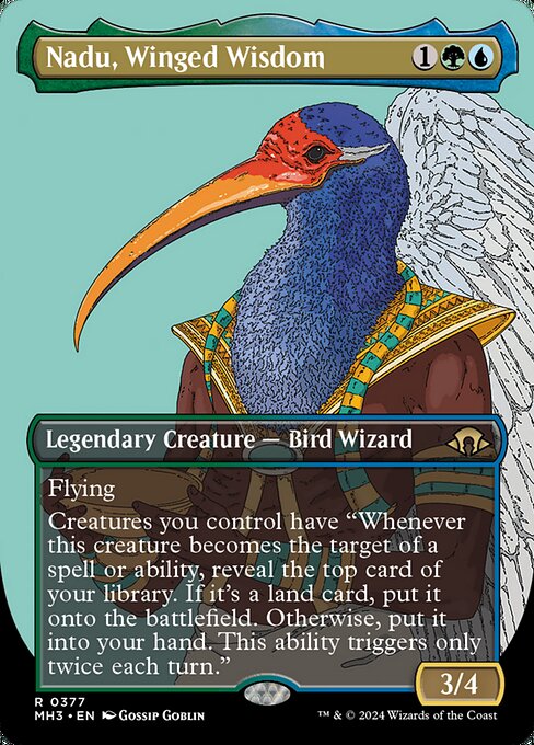 MTG Nadu, Winged Wisdom MH3 377 Borderless Profile Foil