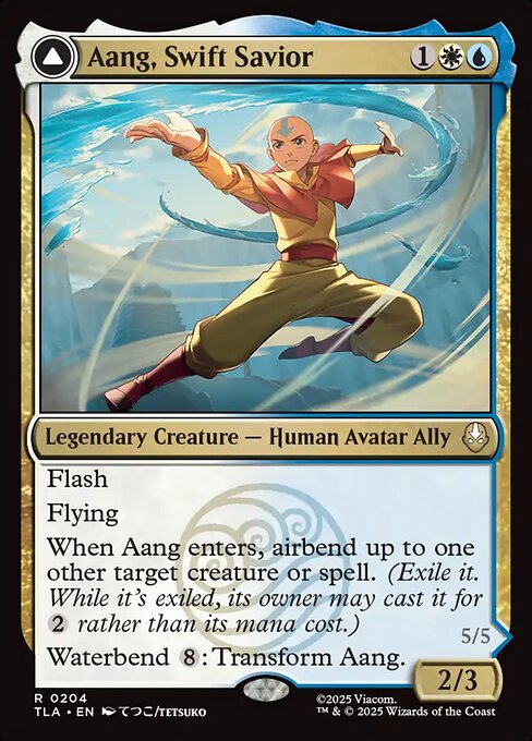 MTG Aang, Swift Savior // Aang and La, Ocean's Fury TLA 204 Regular Nonfoil