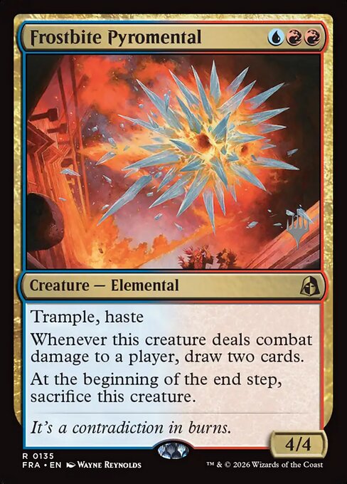 MTG Frostbite Pyromental PFRA 135P Promo Pack Foil front