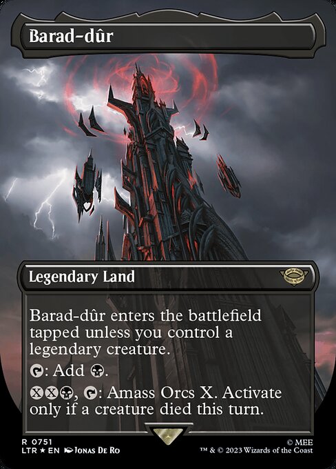 MTG Barad-dûr LTR 751 Borderless Surge Foil