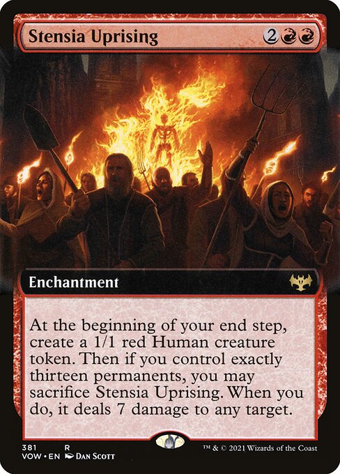 MTG Stensia Uprising VOW 381 Extended Art Foil front
