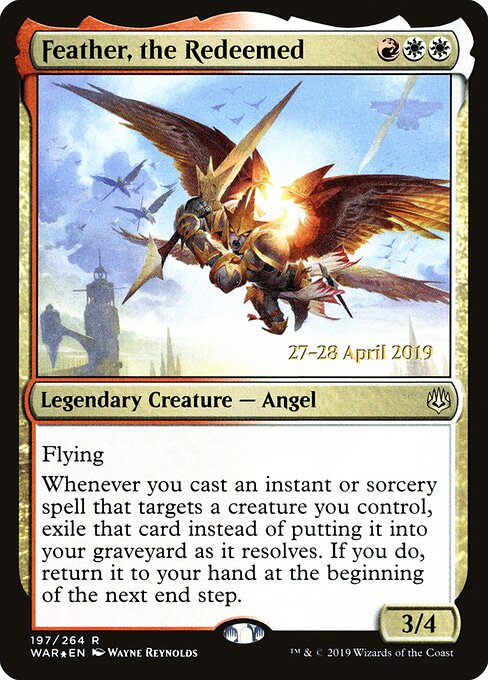 MTG Feather, the Redeemed PWAR 197S Prerelease Promo Foil front