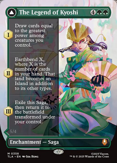 MTG The Legend of Kyoshi // Avatar Kyoshi TLA 358 Borderless Double-Faced Saga Nonfoil