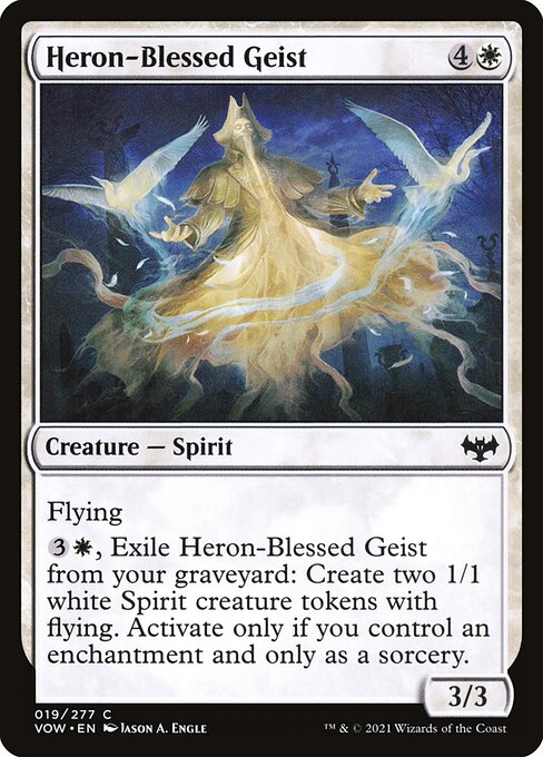 MTG Heron-Blessed Geist VOW 019 Standard Nonfoil front