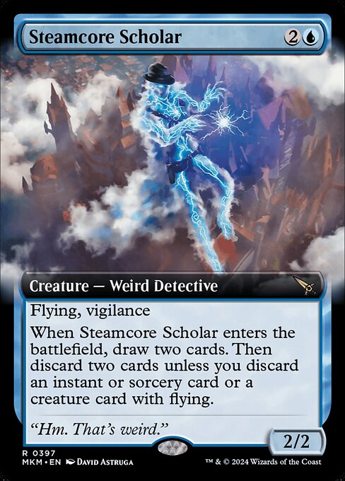 MTG Steamcore Scholar MKM 397 Extended Art Nonfoil