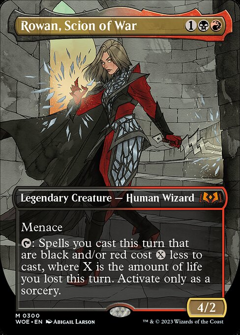 MTG Rowan, Scion of War WOE 300 Borderless Foil