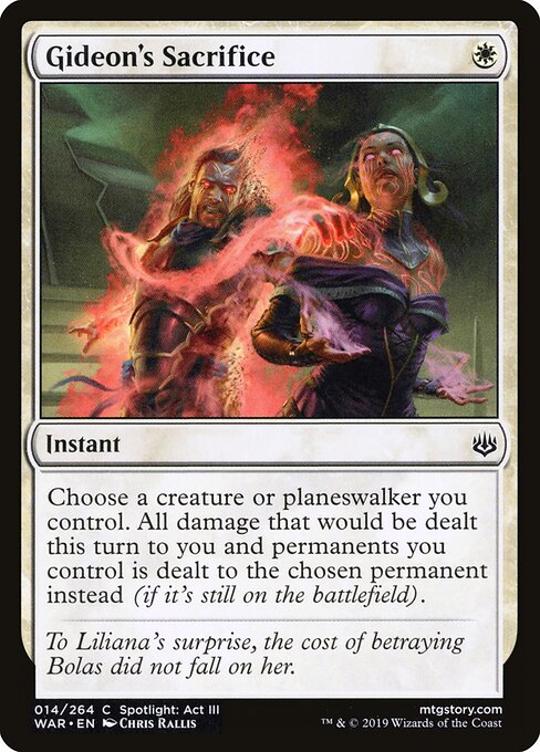 MTG Gideon's Sacrifice WAR 014 Standard Nonfoil front