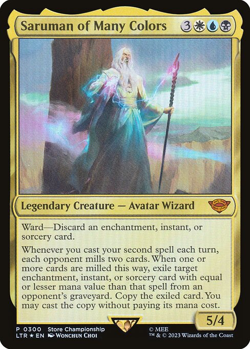 MTG Saruman of Many Colors LTR 300 Store Championship Promo Foil