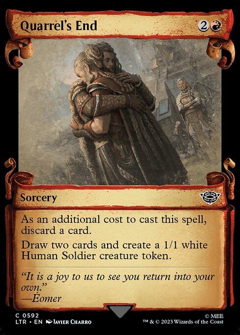 MTG Quarrel's End LTR 592 Showcase Scrolls of Middle-earth Silver Foil