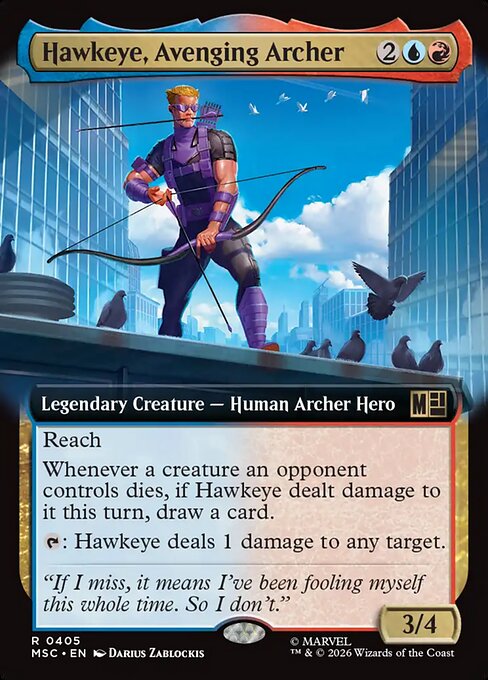 MTG Hawkeye, Avenging Archer MSC 405 Extended Art Nonfoil
