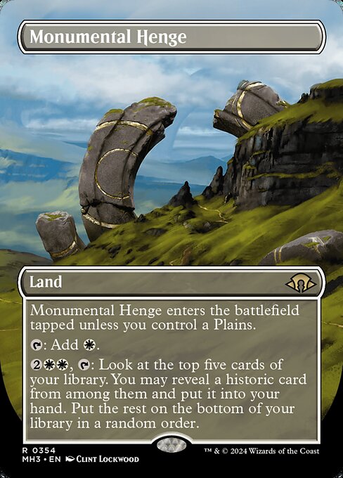 MTG Monumental Henge MH3 354 Borderless Land Foil