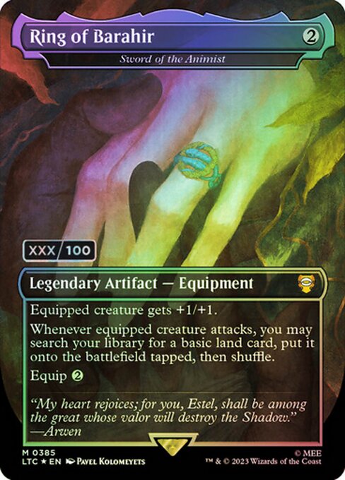 MTG Sword of the Animist LTC 385z Showcase Ring Foil
