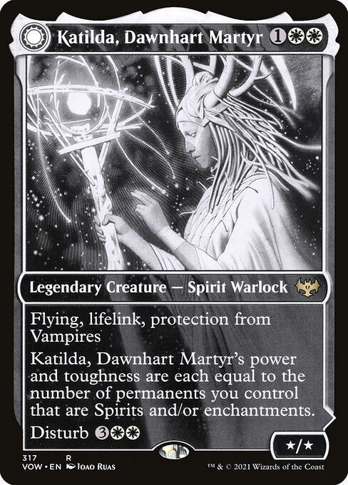 MTG Katilda, Dawnhart Martyr // Katilda's Rising Dawn VOW 317 Showcase Eternal Night Nonfoil front