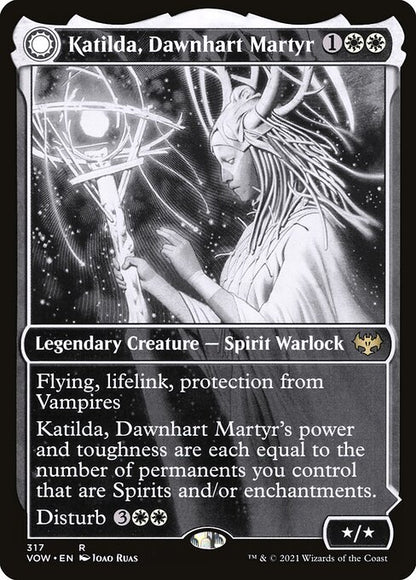 MTG Katilda, Dawnhart Martyr // Katilda's Rising Dawn VOW 317 Showcase Eternal Night Nonfoil front