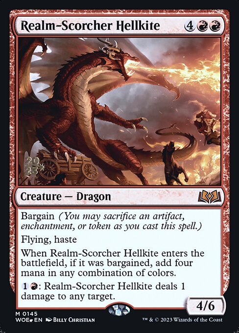 MTG Realm-Scorcher Hellkite PWOE 145s Prerelease Foil