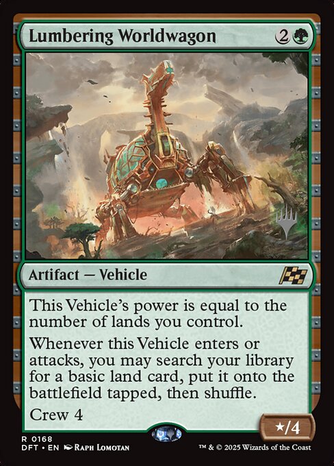 MTG Lumbering Worldwagon PDFT 168p Promo Pack Foil