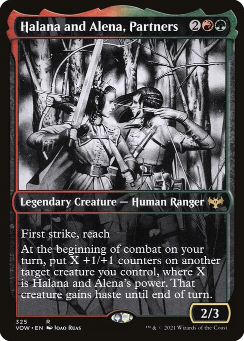 MTG Halana and Alena, Partners VOW 325 Showcase Eternal Night Foil front