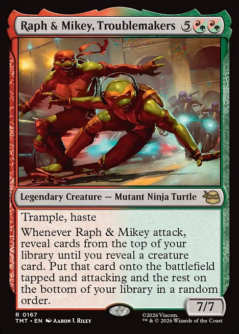 MTG Raph & Mikey, Troublemakers TMT 167 Regular Foil