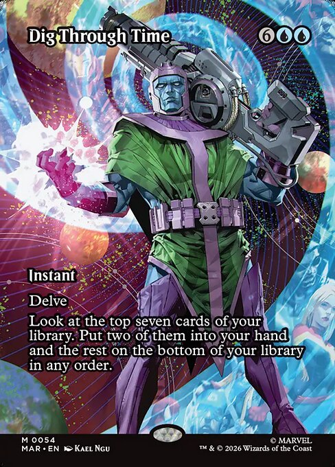 MTG Dig Through Time MAR 054 Borderless Source Material Foil