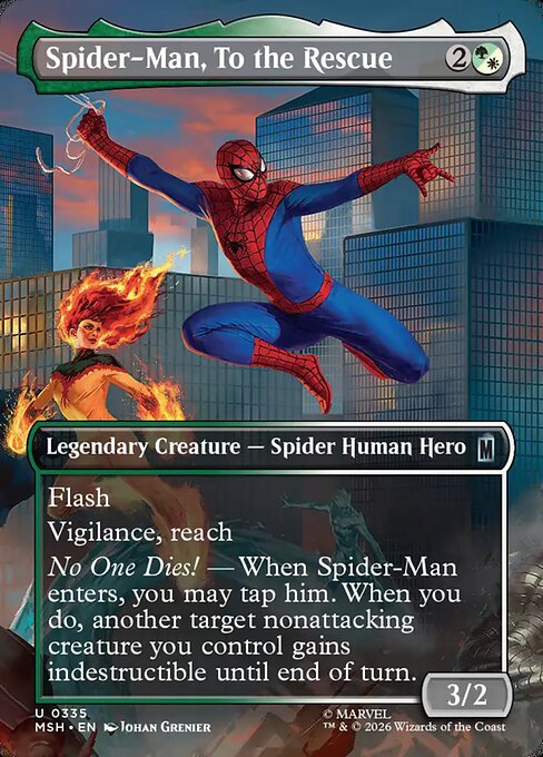 MTG Spider-Man, To the Rescue MSH 335 Borderless Scene Foil