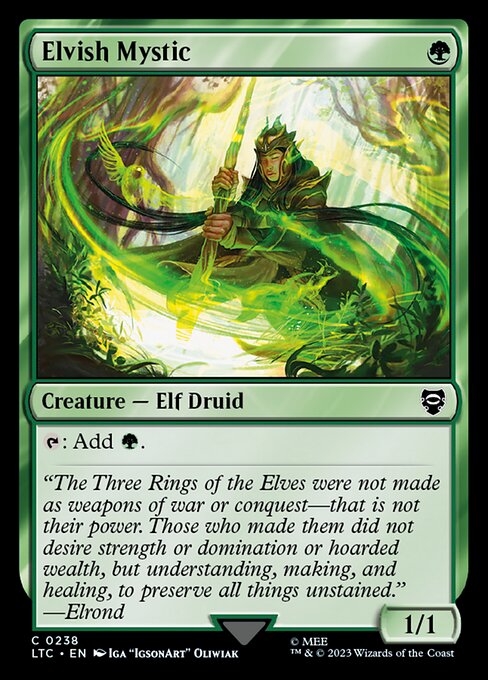 MTG Elvish Mystic LTC 238 Alternate Art Nonfoil