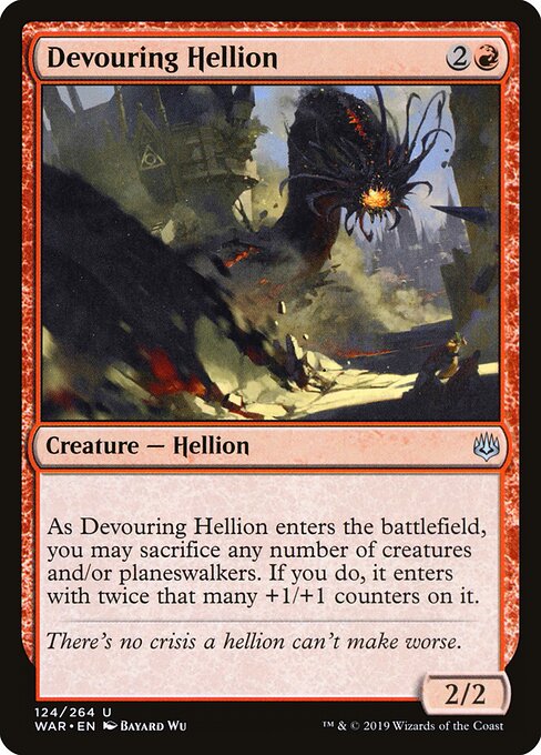 MTG Devouring Hellion WAR 124 Standard Foil front