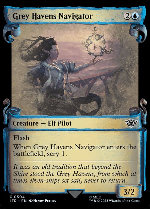 MTG Grey Havens Navigator LTR 504 Showcase Scrolls of Middle-earth Silver Foil