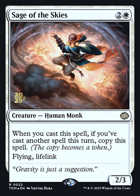 MTG Sage of the Skies PTDM 022s Prerelease Foil