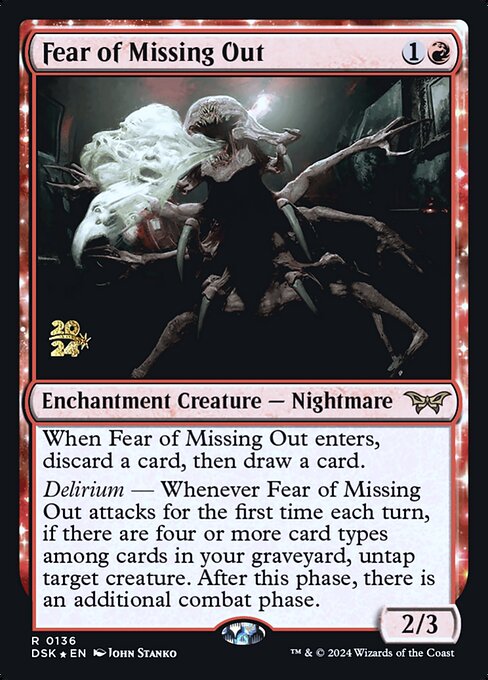 MTG Fear of Missing Out PDSK 136s Prerelease Foil