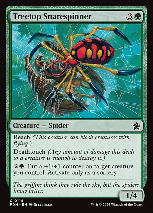 MTG Treetop Snarespinner FDN 114 Regular Foil