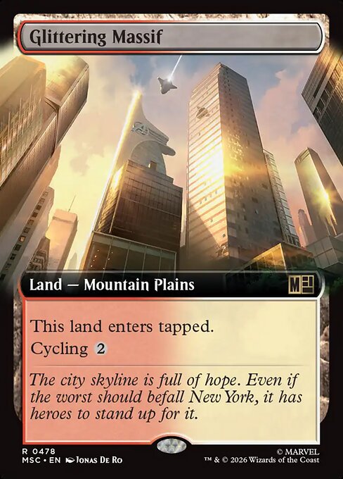 MTG Glittering Massif MSC 478 Extended Art Nonfoil