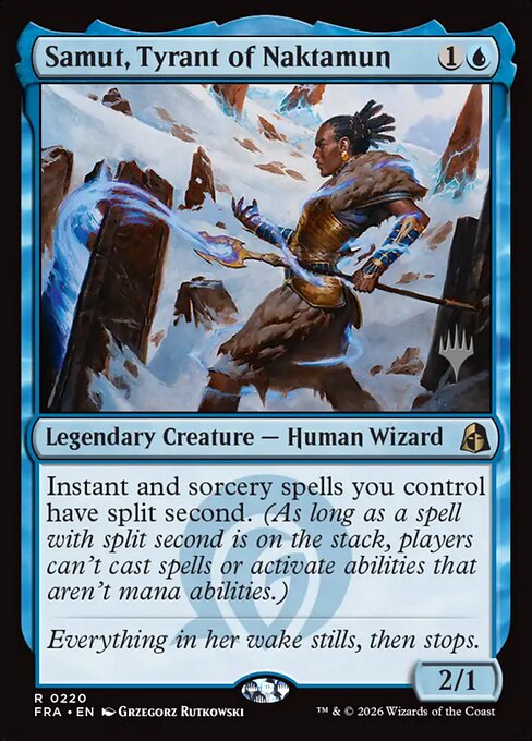 MTG Samut, Tyrant of Naktamun PFRA 220P Promo Pack Foil front