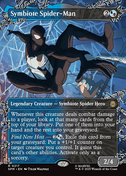MTG Symbiote Spider-Man SPM 217 Borderless Web-Slinger Foil