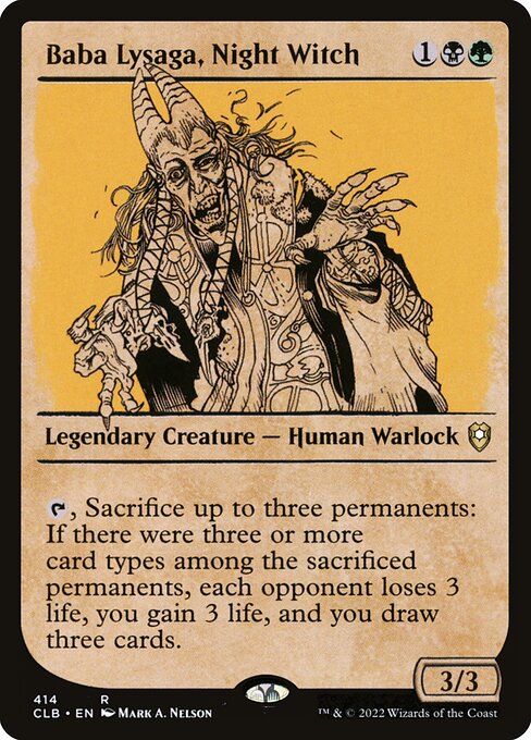MTG Baba Lysaga, Night Witch CLB 414 Showcase Rulebook Nonfoil