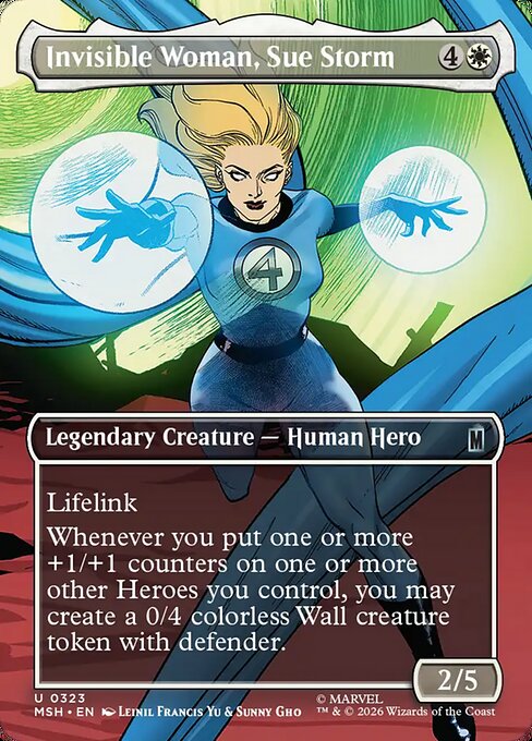MTG Invisible Woman, Sue Storm MSH 323 Borderless Scene Nonfoil