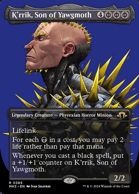 MTG K'rrik, Son of Yawgmoth MH3 365 Borderless Profile Foil