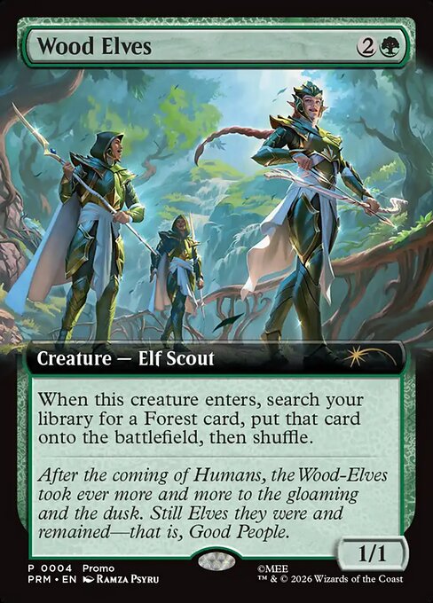 MTG Wood Elves PW26 016 Extended Art Standard Showdown Promo Nonfoil