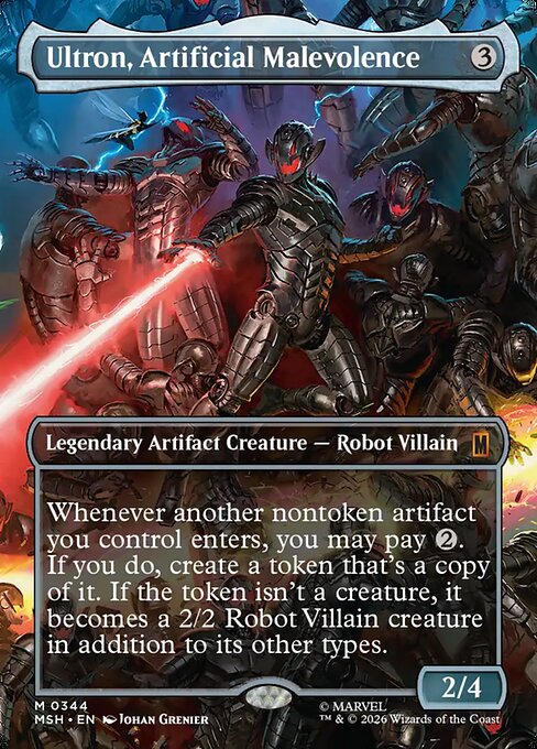 MTG Ultron, Artificial Malevolence MSH 344 Borderless Scene Nonfoil