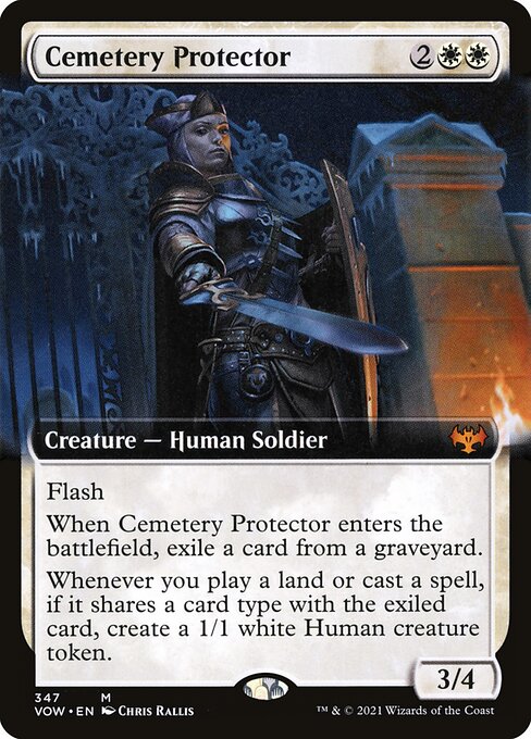 MTG Cemetery Protector VOW 347 Extended Art Nonfoil front