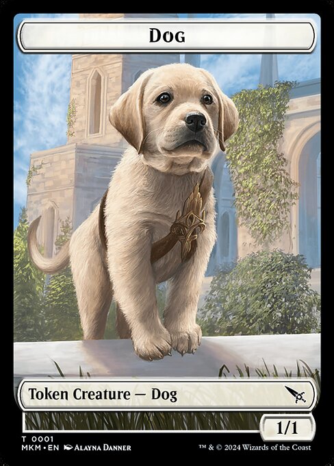 MTG Dog Token MKM 001 Token Nonfoil