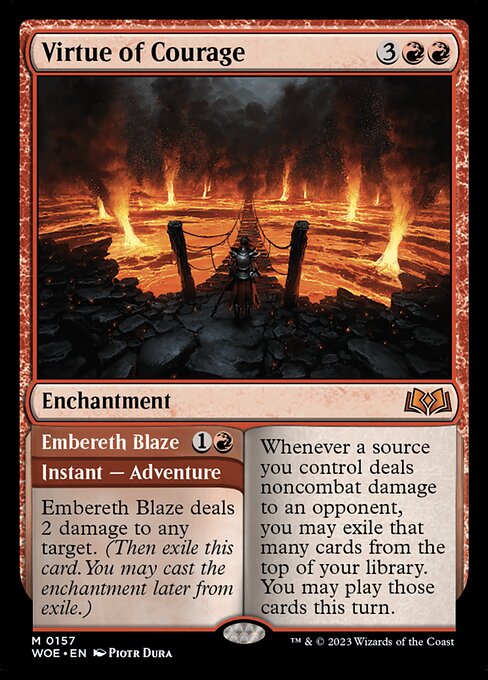MTG Virtue of Courage // Embereth Blaze WOE 157 Regular Foil