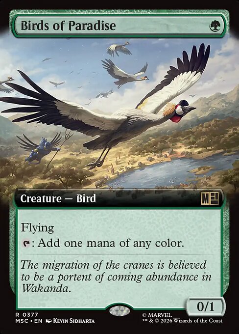 MTG Birds of Paradise MSC 377 Extended Art Nonfoil