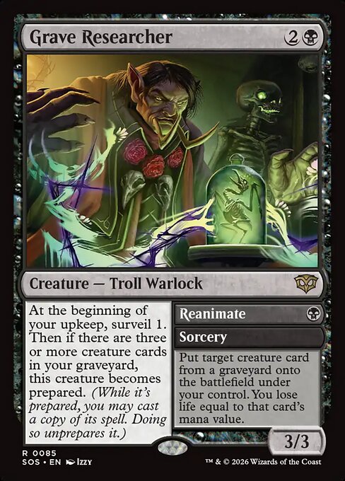 MTG Grave Researcher // Reanimate SOS 085 Regular Nonfoil