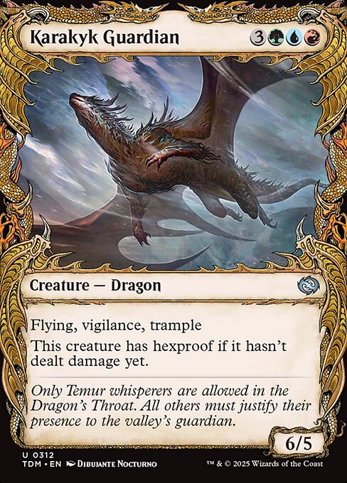 MTG Karakyk Guardian TDM 312 Showcase Draconic Frame Nonfoil
