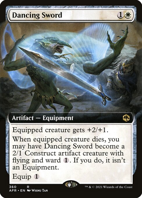 MTG Dancing Sword AFR 360 Extended Art Nonfoil