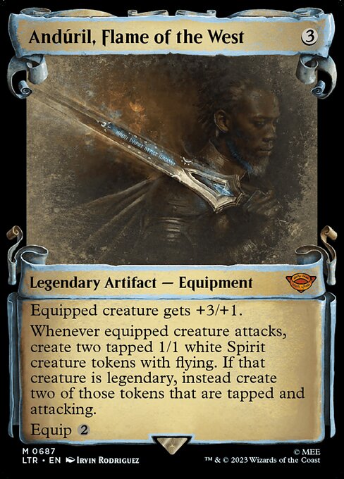 MTG Andúril, Flame of the West LTR 687 Showcase Scrolls of Middle-earth Silver Foil