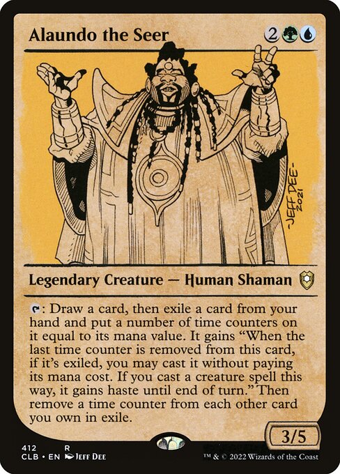 MTG Alaundo the Seer CLB 412 Showcase Rulebook Foil