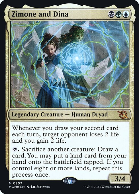 MTG Zimone and Dina PMOM 257s Prerelease Foil