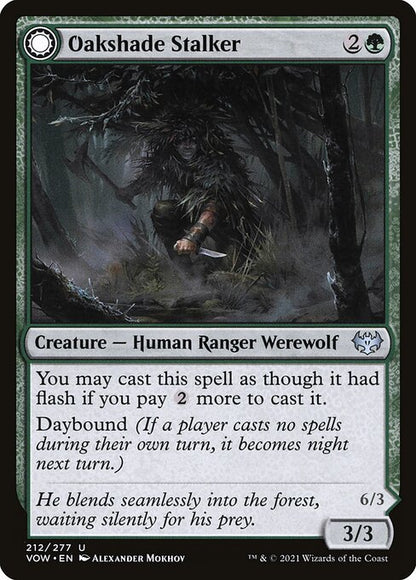 MTG Oakshade Stalker // Moonlit Ambusher VOW 212 Standard Nonfoil front
