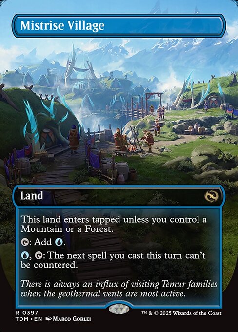 MTG Mistrise Village TDM 397 Borderless Foil